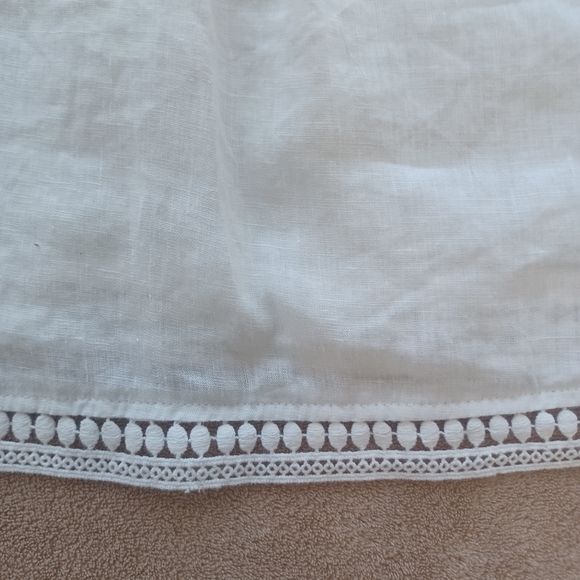 ST TROPEZ LINEN LONGSLEEVE LACE TUNIC NWT SIZE MEDIUM - Picture 13 of 16